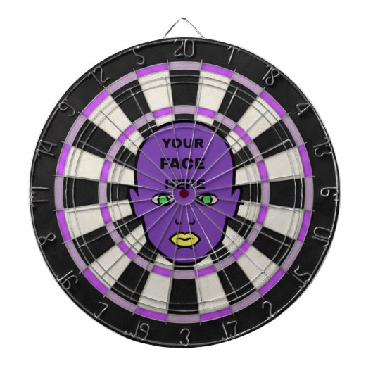 Purple Personalized Dart Board – Add Your Face ダーツボード (正面)