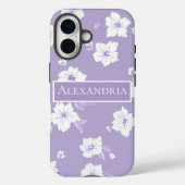 Purple Personalized Floral Phone Case Case-Mate iPhoneケース (裏面)