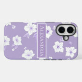 Purple Personalized Floral Phone Case Case-Mate iPhoneケース (裏面 (横))