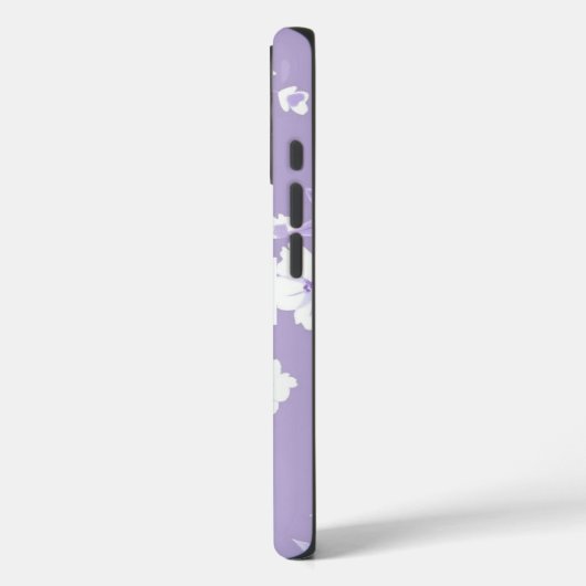 Purple Personalized Floral Phone Case Case-Mate iPhoneケース (裏面 / 左)