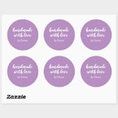 Purple Personalized Handmade with Love Minimalist ラウンドシール (シート)