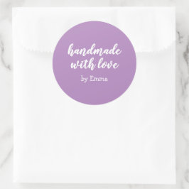 Purple Personalized Handmade with Love Minimalist ラウンドシール
