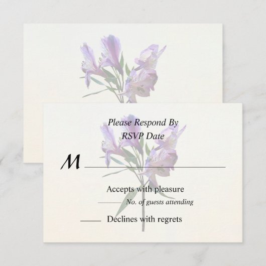 Purple Peruvian Lily 出欠カード (正面/裏面)