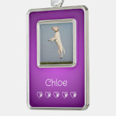 Purple Pet Photo Ornament - New Puppy Gift シルバープレートフレームオーナメント (左)