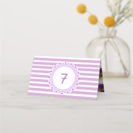 Purple Petuniaのテー結婚ブル・ナンバー・カード プレイスカード