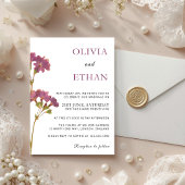 Purple Petunia Floral Wedding Invitation 招待状
