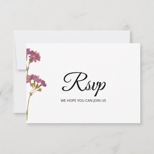 Purple Petunia Floral Wedding RSVP Card (裏面)