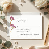 Purple Petunia Floral Wedding RSVP Card