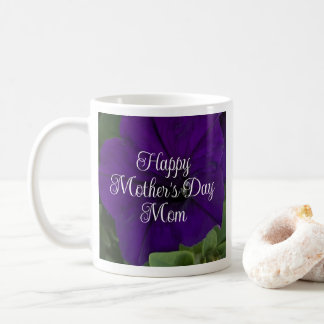 Purple Petunia Photo Best Mom Ever Mother's Day コーヒーマグカップ