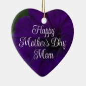 Purple Petunia Photo Best Mom Ever Mother's Day セラミックオーナメント (右)