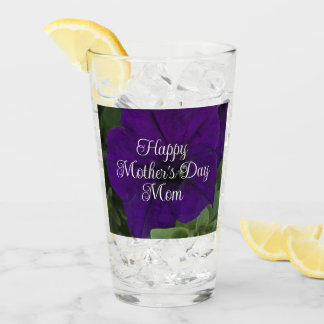 Purple Petunia Photo Best Mom Ever Mother's Day タンブラーグラス