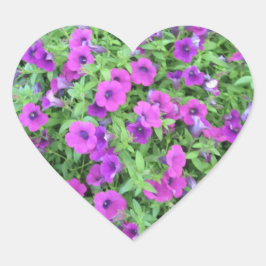 Purple Petuniasスタンプ – 20セット ハートシール