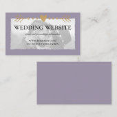 Purple Photoモダン金ゴールドハートの結婚Webサイト エンクロージャーカード (正面/裏面)