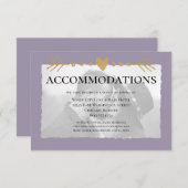 Purple Photoモダン金ゴールドハート宿泊施設 エンクロージャーカード (正面/裏面)