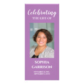 Purple Photo Celebration of Life Memorial Program ラックカード (正面)