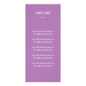 Purple Photo Celebration of Life Memorial Program ラックカード (裏面)