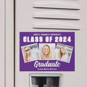 Purple Photo Collage 2025大学院マグネットカード