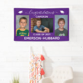 Purple Photo High School Graduation Banner 横断幕 (インサイチュ)