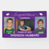 Purple Photo High School Graduation Banner 横断幕 (横)