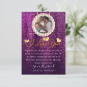Purple Photo I Love You Anniversary Card For Wife サンキューカード (スタンド正面)
