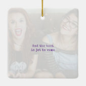 Purple Photo Keepsake Christmas セラミックオーナメント (裏面)