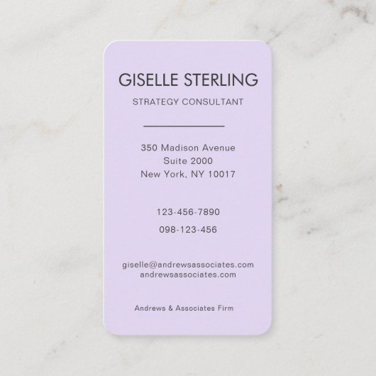 Purple Photo Professional 名刺 (裏面)