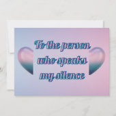 Purple pink 3D Heart Romantic Silence Greeting シーズンカード (正面)