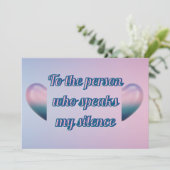 Purple pink 3D Heart Romantic Silence Greeting シーズンカード (スタンド正面)