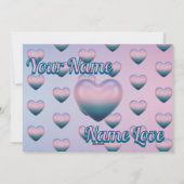 Purple pink 3D Heart Romantic Silence Greeting シーズンカード (裏面)