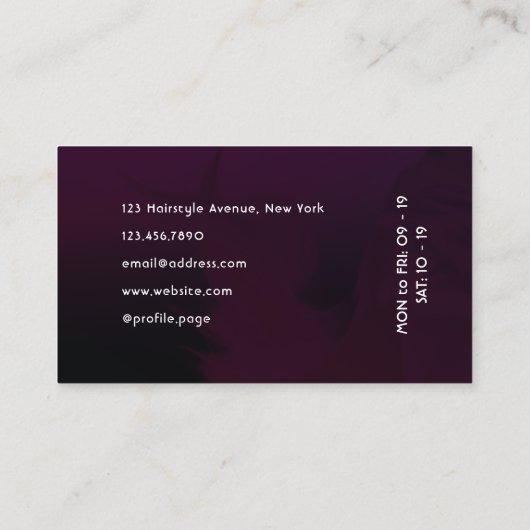 Purple pink black hair 名刺 (裏面)