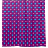 Purple Pink Blue Polka Dot Pattern シャワーカーテン (正面)