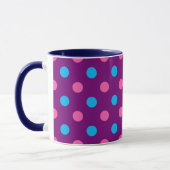 Purple Pink Blue Polka Dot Pattern マグカップ (左)