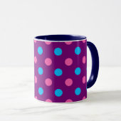 Purple Pink Blue Polka Dot Pattern マグカップ (正面右)