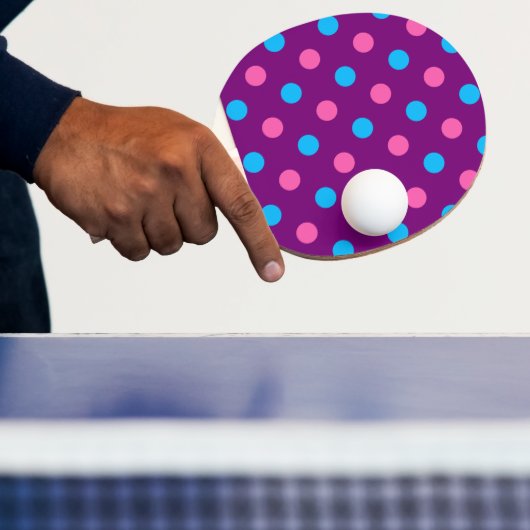 Purple Pink Blue Polka Dot Pattern 卓球ラケット (インサイチュ)