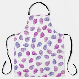 PURPLE PINK BLUE WATERCOLOR EASTER EGGS エプロン