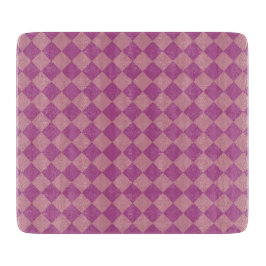 Purple Pink Checker Diamond Pattern カッティングボード