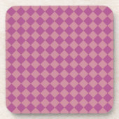 Purple Pink Checker Diamond Pattern コースター (正面)