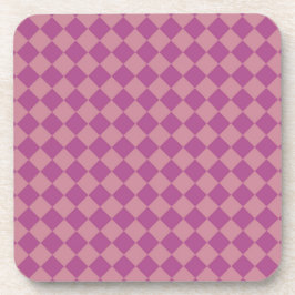 Purple Pink Checker Diamond Pattern コースター