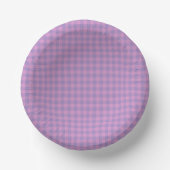 Purple Pink Checkerboard Pattern ペーパーボウル (正面)