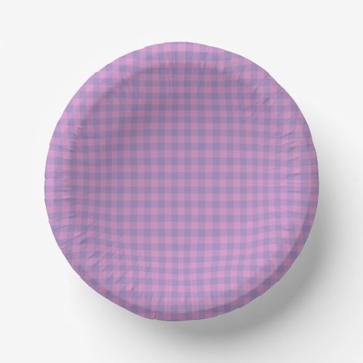 Purple Pink Checkerboard Pattern ペーパーボウル (正面)