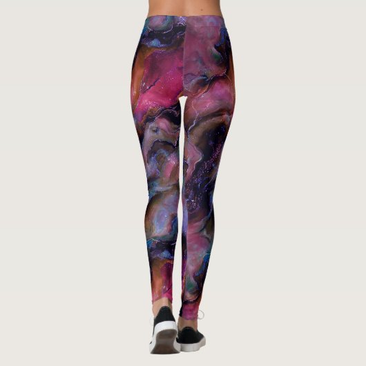 Purple Pink Cosmic Marble レギンス (裏面)