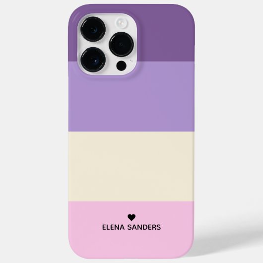 Purple Pink Cream Stripes Modern Style for her Case-Mate iPhoneケース (裏面)
