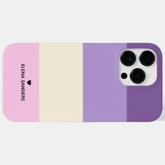 Purple Pink Cream Stripes Modern Style for her Case-Mate iPhoneケース (裏面 (横))