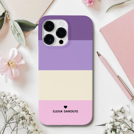 Purple Pink Cream Stripes Modern Style for her Case-Mate iPhone 14 Pro Maxケース