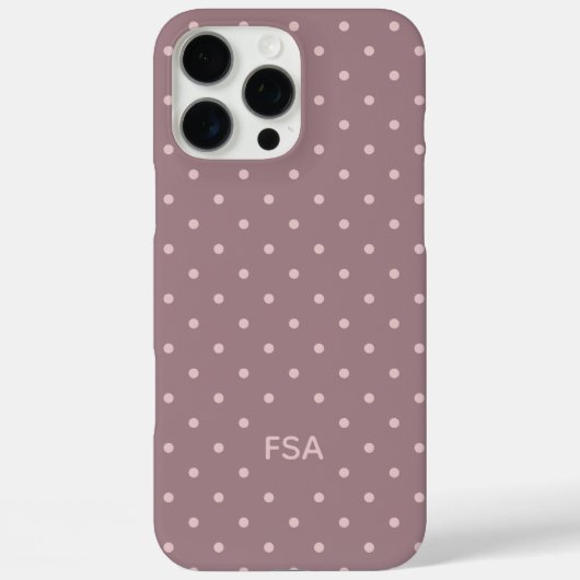 Purple Pink Custom Monogram Micro Polka Dots Case-Mate iPhoneケース (裏面)
