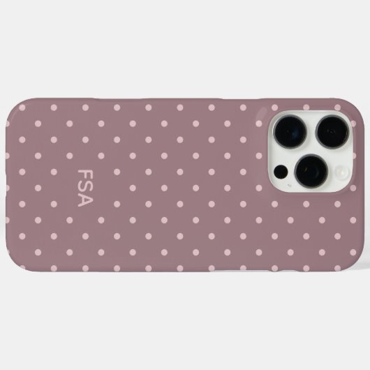 Purple Pink Custom Monogram Micro Polka Dots Case-Mate iPhoneケース (裏面 (横))