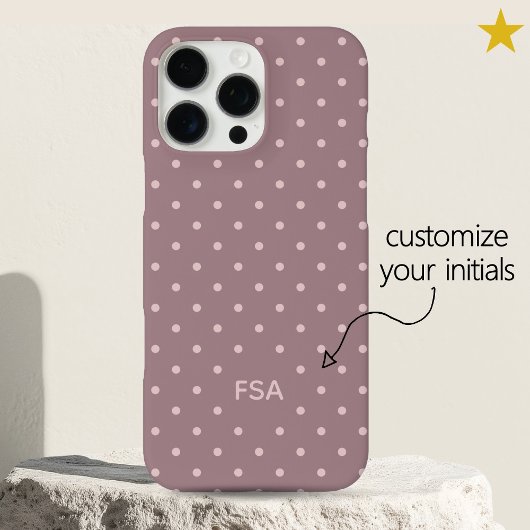 Purple Pink Custom Monogram Micro Polka Dots Case-Mate iPhoneケース