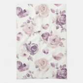 Purple Pink Flowers & Hearts   キッチンタオル (縦)