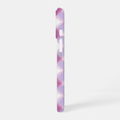 Purple Pink Geometric Check Pattern Phone Case iPhone 16ケース (左側面)