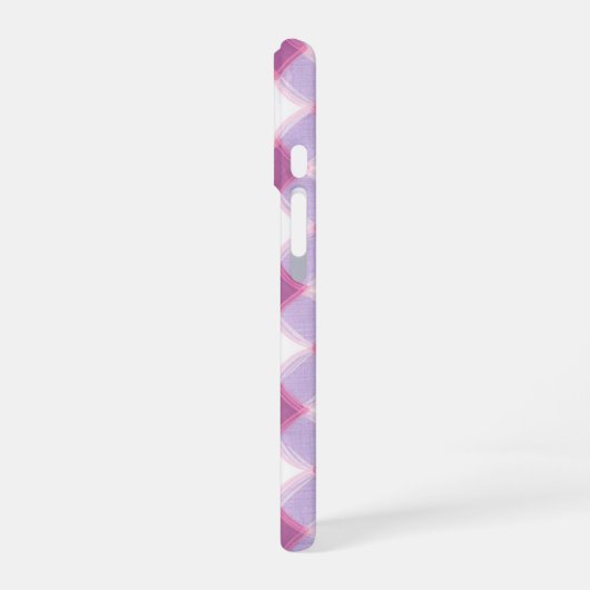 Purple Pink Geometric Check Pattern Phone Case iPhone 16ケース (左側面)